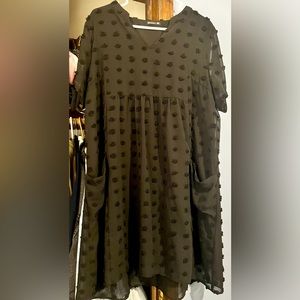 V-Neck shirt sleeve loose summer flow dress